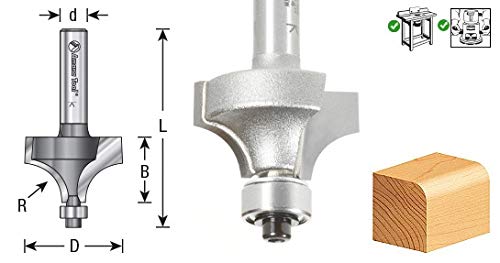 Amana Tool - 49527 Carbide Tipped Corner Round 1/4 Radius x 7/8 Dia x 1/2 x 1/4" Shank