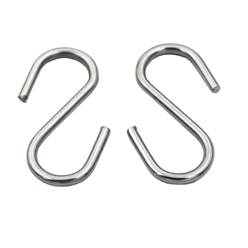 DGOL 80 pcs 304 Stainless Steel Mini Size 1-3/16 inch Long S Hooks Loading 40 lbs for Hanging or Craft Project