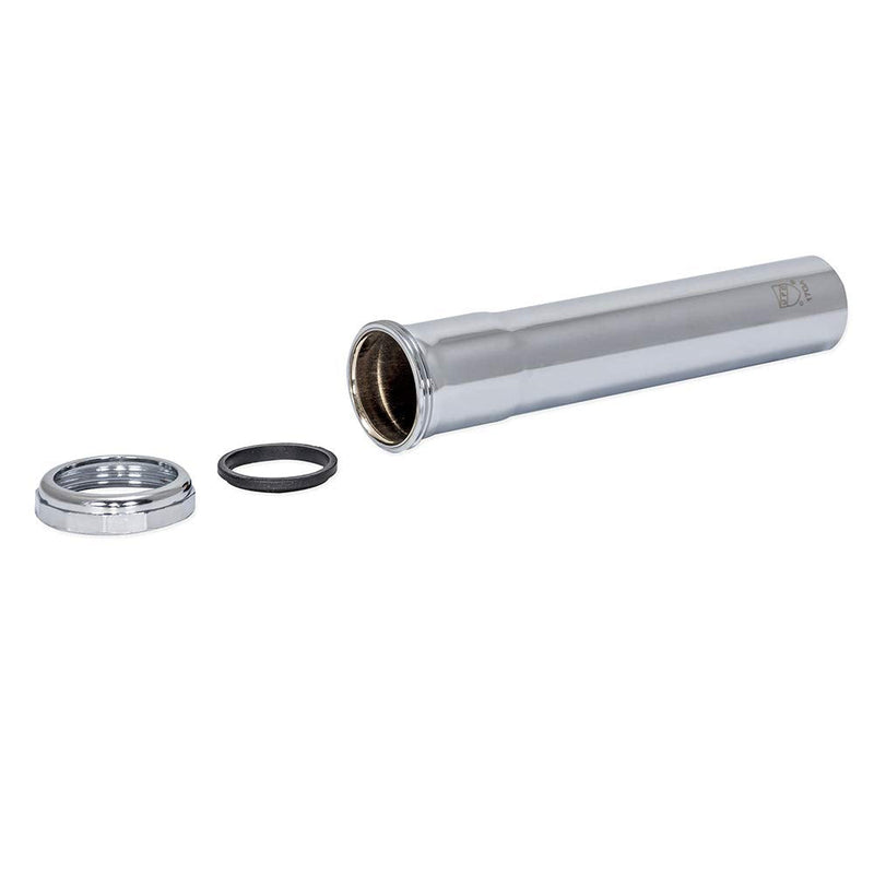 Eastman 1-1/2 Inch Heavy Duty Extension Tube with Slip Joint Connection, 8 Inch Length, 17 Gauge, Brass Plumbing Fitting, Chrome, 35118