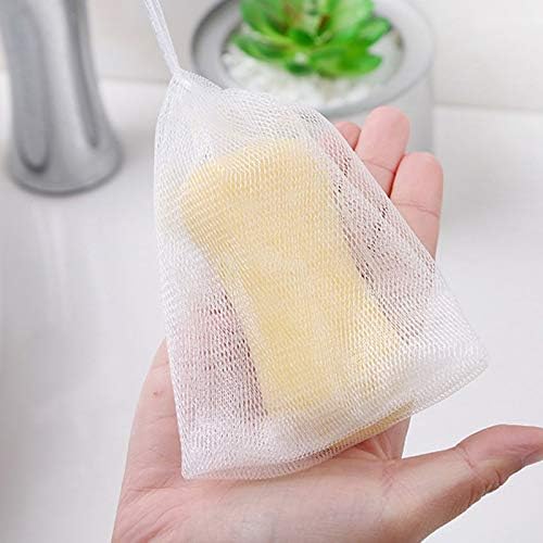 Wakaka 10-Piece Whisk Net with Soap Filling, Soap Net, Soap Bag, Whip, Mesh Material, Drawstring Bag, Bath, Foaming Massage, Exfoliating - NewNest Australia