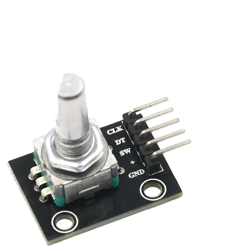 5Pcs Rotary Encoder Module Compatible with for Audio Electric Fan Light Control etc with Black Knobs Cap KY-040