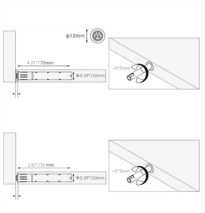 10PCS Magnetic Push Latches for Cabinet Push to Open Door Latch, Gray Soft Quiet Close Closers, Plastic Damper Buffer Push for Kitchen Drawer Door 2.87″*0.39″