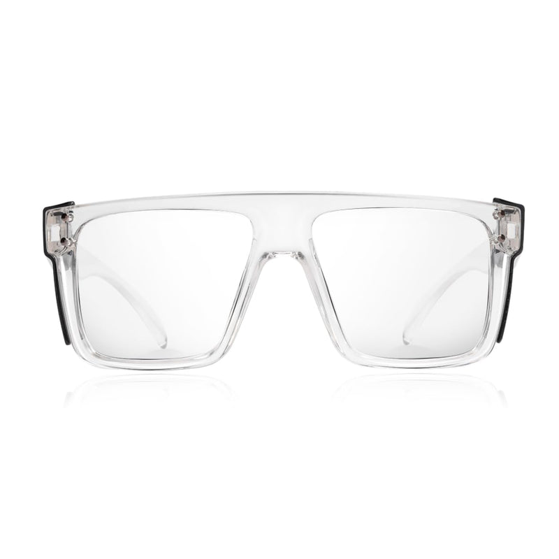 Photochromic Anti Bluelight UV400 Auto-Darkening Clear to Smoke Lens Transitional ANSI Z87.1 Safety SunglassesGlasses Clear (Grey Shield)