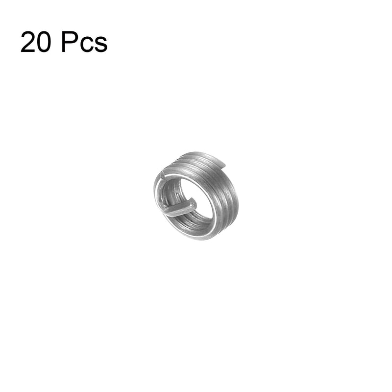 HARFINGTON 20pcs Wire Thread Inserts M3 x 0.5 1D 304 Stainless Steel Helical Coiled Wire Threaded Sleeve