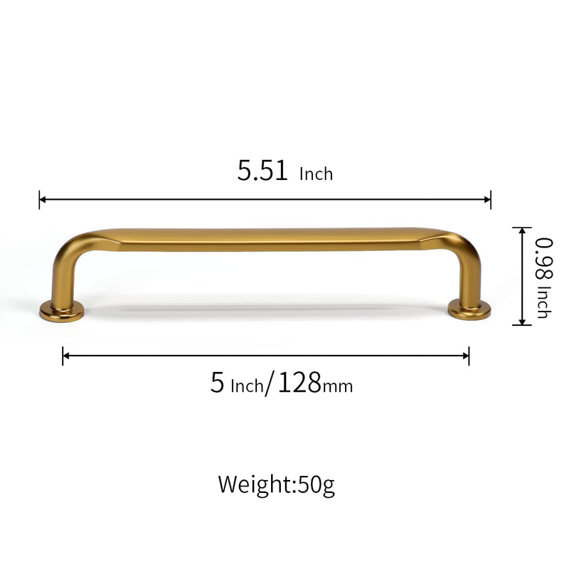 YAGU 10 Pack Top Champagne Bronze Kitchen Cabinet Pulls 5 Inch(128mm) Hole Center Solid Dark Gold Dresser Drawer Handles Furniture Honey Bronze Hardware for Cupboard Wardrobe Closet Vanity 5''/128MM Hole Center