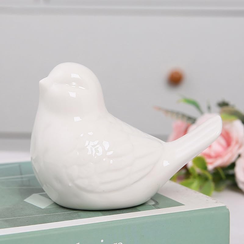 2 Pcs Ceramic Bird Toilet Floor Bolt Caps,Cute Bird Toilet Screw Caps Decorative,Toilet Bolt Figurine,Toilet Bowl Cap Covers,Decorative Bathroom Toilet Bolt Easy Installation (Bird-White) Bird-White