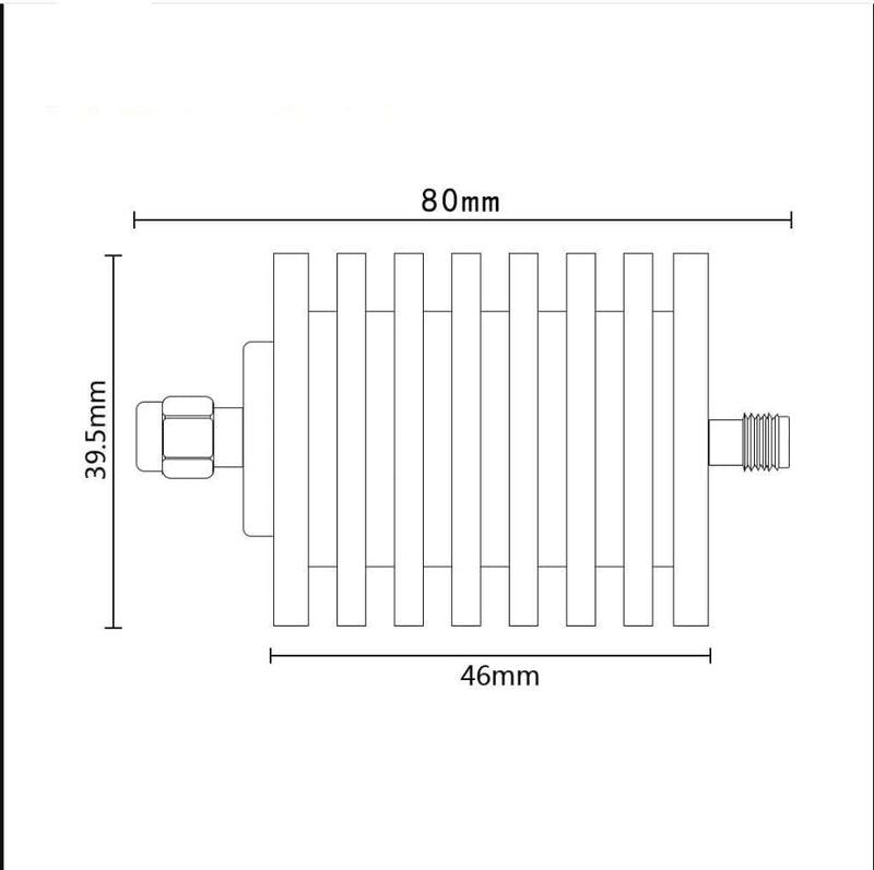 30W DC-3G SMA RF Attenuator SMA Male to Female Attenuator (40db) 40db
