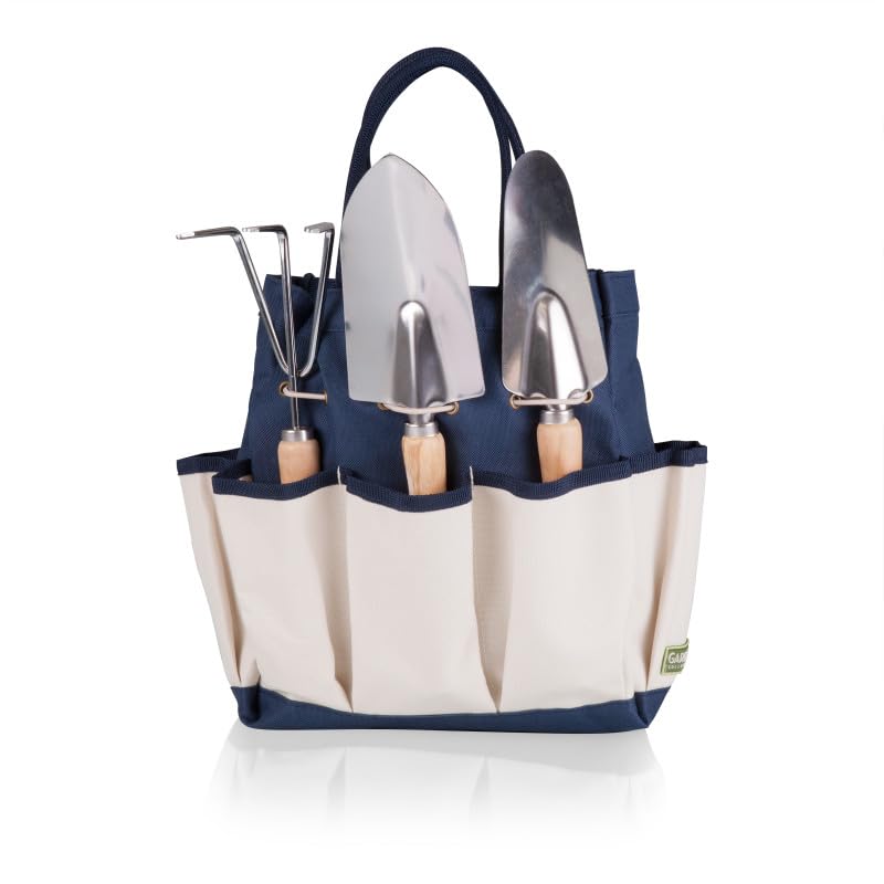 Picnic TIME Disney Mickey Mouse & Minnie Mouse Garden Bag with Tool Set, Garden Tool Organizer Bag, Gardening Tools Gifts for Women and Men, (Navy Blue with Beige Accents) Disney Mickey Mouse & Minnie Mouse - Navy Blue with Beige Accents