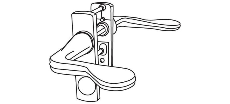 Brixwell Lever Latch Set Black with Night Lock for Door Thickness 5/8" to 1-3/8", Reversible Aluminum Handle, 2-1/2" Length, 1-3/4" Hole Centers, 3-1/2" Height, Lockable Design