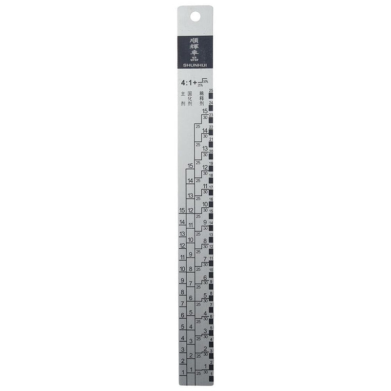 Paint Mixing Ratio Ruler 2:1 & 4:1 Easy Mixing Aluminium Alloy Car Coating Color for Vehicle Painting, Large