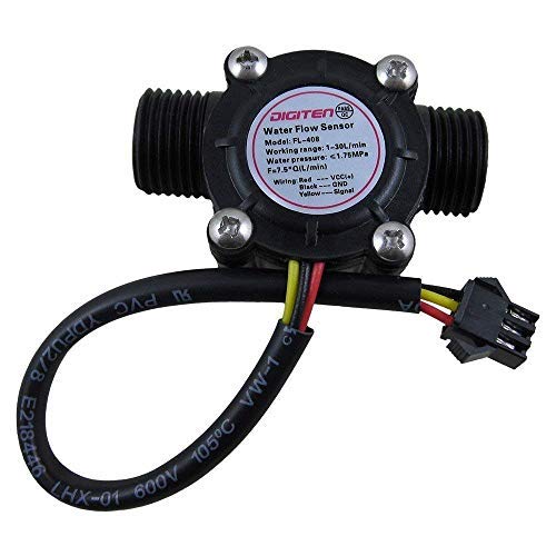 DIGITEN G1/2" Water Flow Sensor, Hall Effect Sensor Flow Meter Flowmeter Counter 1-30L/min - Arduino, Raspberry Pi, and Reverse Osmosis Filter Compatible 15cm Cable Length