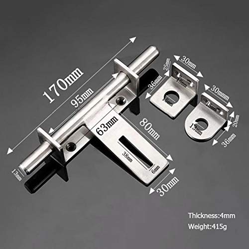 Heavy Duty Barrel Bolt with Padlock Hole, 6.7 Inch Slide Bolt Gate Latch with Padlock Hole,Solid SUS304 Stainless Steel Barrel Bolt Latch for Wooden Fence, Yard Door, Barn Door, Shed Door