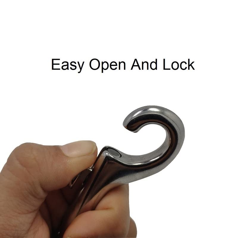 Single Ended Scuba Bolt Snap,Stainless Steel 316 Heavy Duty Single Ended Locking Swivel Snap Hook (Size:67MM, 2) Size:67MM