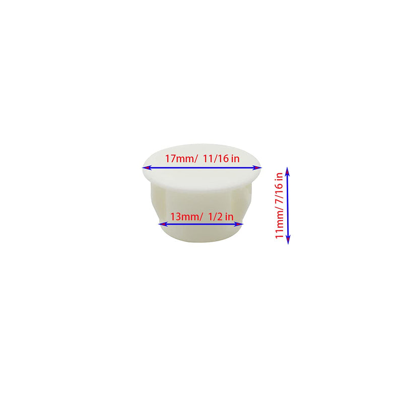 30 Pcs White Hole Plugs 13mm (1/2") White Plastic Hole Plugs White Plastic Plugs for Holes Hardware Plugs Cabinet Hole Plugs Screw Hole Plugs Plastic Plugs for Holes (White) 13mm (1/2")