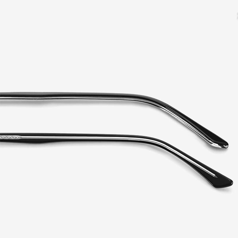 1 Pair Metal Glasses Replacement Arms Glasses Replacement Temple Black Eyeglasses Arms Legs, Screws, Screw Washers and 3-in-1 Screwdriver Convex Teeth Single Teeth Black Metal Frame Arms