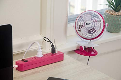 Comfort Zone Dual Base Combo Clip or Desk Fan, USB or Battery Powered, 4 inch, Single Speed Setting, Adjustable Tilt, Lightweight, Ideal for Home, Bedroom, Office, or Dorm, CZBT4BL Blue
