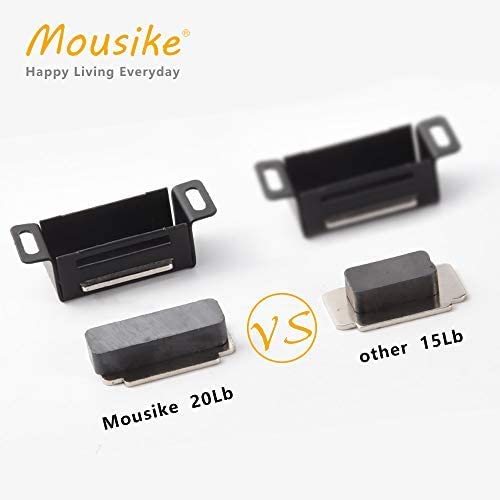 Mousike Cabinet Magnets Magnetic Door Catch Stainless Steel Door Magnet for Kitchen Bathroom Cupboard Wardrobe Closet Closures Cabinet Door Drawer Latch 20 lbs (Black 8Pack) Black-8Pack