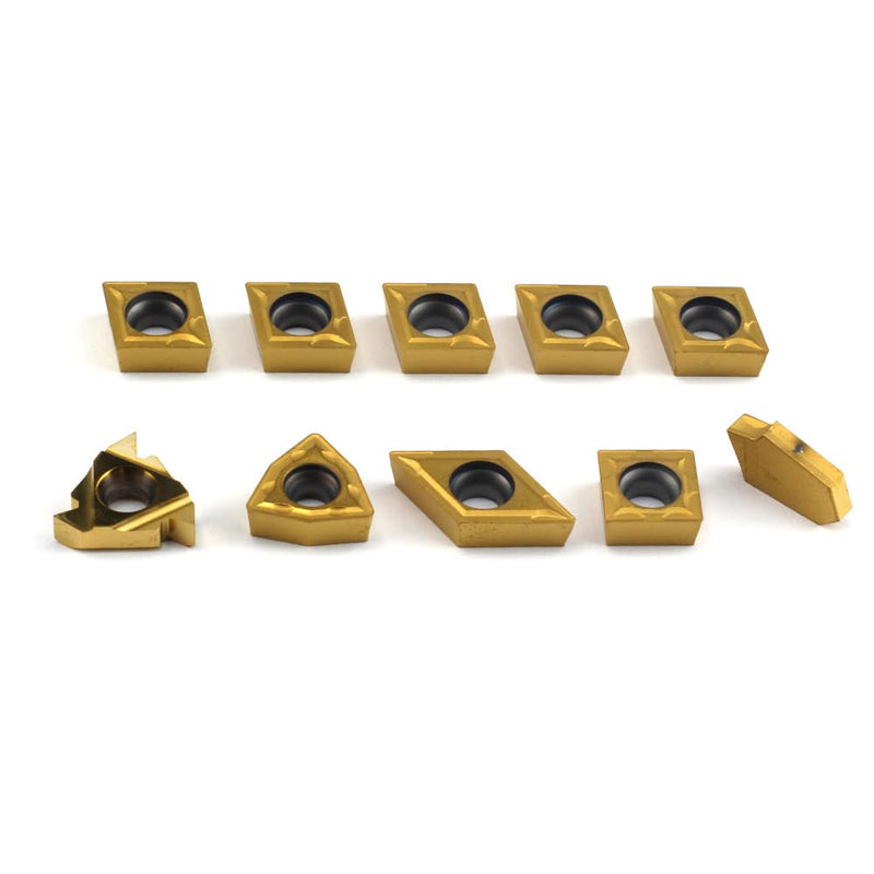 OSCARBIDE Carbide Turning Inserts 10 Pieces/Pack,SCMT09T304,16ER AG60,GTN-3,WCMT06T304,CCMT09T304,DCMT11T304 Carbide Inserts for 5/8" Shank Indexable Lathe Turning Tool Holder