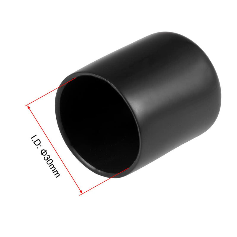 uxcell 5pcs Rubber End Caps 30mm ID Vinyl Round Tube Bolt Cap Cover Screw Thread Protectors Black