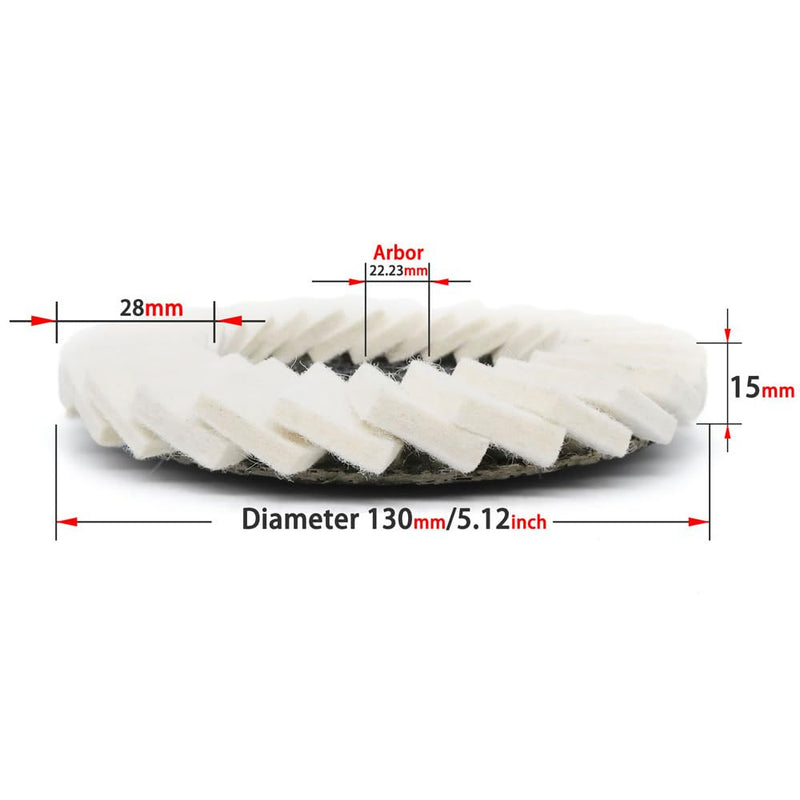 5" Buffing Polishing Wheels Felt Flap Disc and Polishing Compounds Set for Metals Stainless Steel Aluminum Fiberglass Plastic 5 Inch 6.0