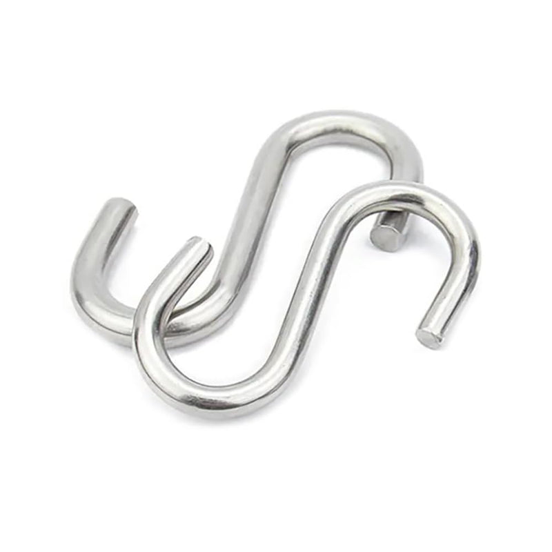 Heavy Duty Garage Door S Hook for Extension Springs & Hanging – 1/4” x 2” – Multi-Purpose Metal Hooks for Chains, Lights & Storage (2 Pack)
