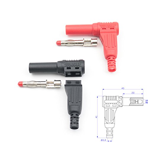 10sets Wire Solder DIY Type Insulation 90 Degree Banana Plugs Right Angle 4mm Banana Plug Male Connectors for Multimeter Leads Test Probes Adapter
