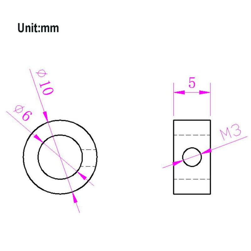 10 Pcs Lock Collar 6mm Shaft Lock Collar T6 Lead Screw Lock Ring for CNC Parts (6mm-Silver) 6mm-Silver
