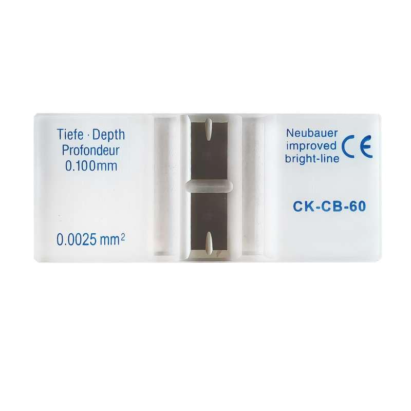 Cell Counting Chamber Hemocytometer Neubauer Improved Blood Counting Chamber with Bright Line and 2 pcs Coverslips (Groove) Groove