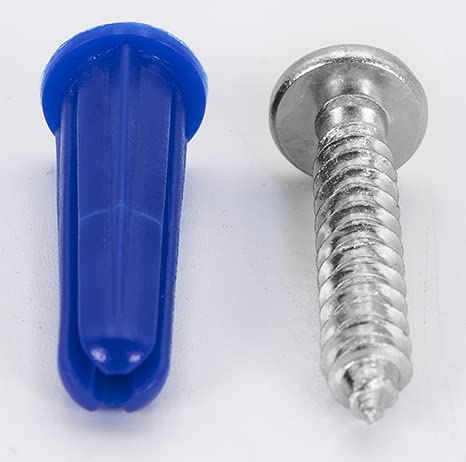 CONFAST® #10-12 Plastic Conical Blue Bantam Drywall Wall Anchor Kit PAK1012, Includes (100) Anchors, (100) Screws and (1) Drill bit (201 Pieces) #10 #12