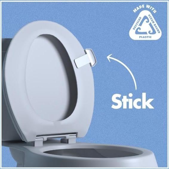 Toilet Seat Handle - Lift More, Less Mess -Easy Application 2 Pack White 2pk