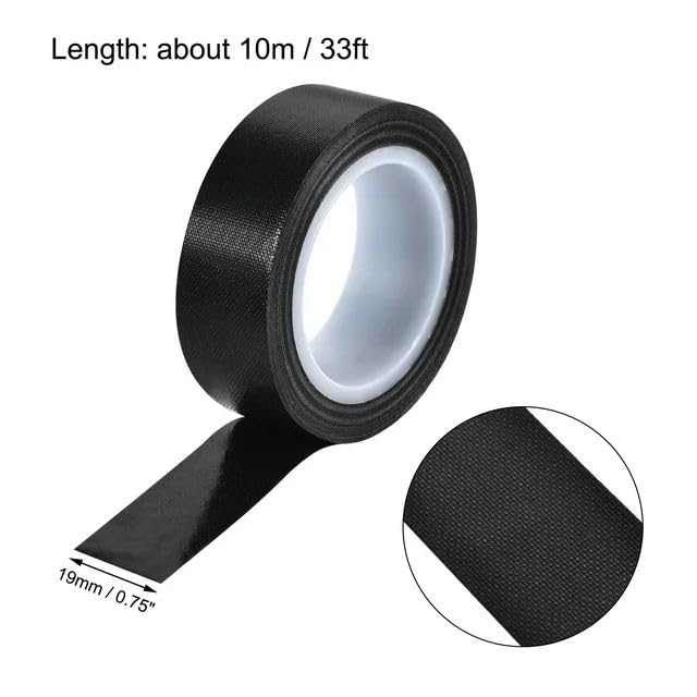 1Roll Black 0.13mmx10m Black PTFE Teflon Tape Nonstick Tape 500℉ High-Temp Fiberglass Adhesive Tape High Temperature Tape
