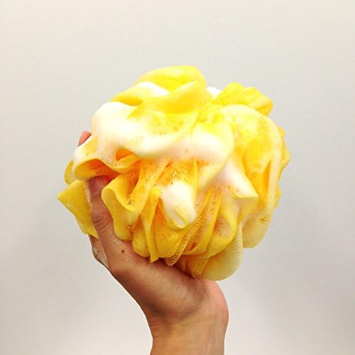 Oe Body Sponge Soft Yellow Approx. Length 22 x Width 14 x Height 14cm Whipple Ball Whipping Net Fluffy Washable 60952Y - NewNest Australia