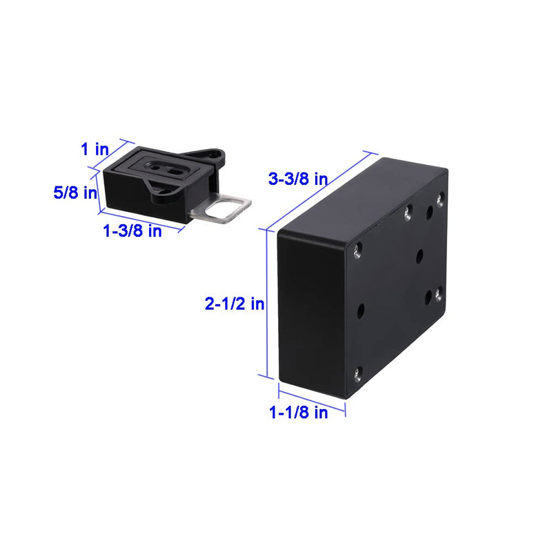 WOOCH RFID Locks for Cabinets Hidden DIY Lock - Electronic Cabinet Lock with USB Cable for Wooden Cabinet Drawer Locker Cupboard Gun Box (1 Pack) 1 Black