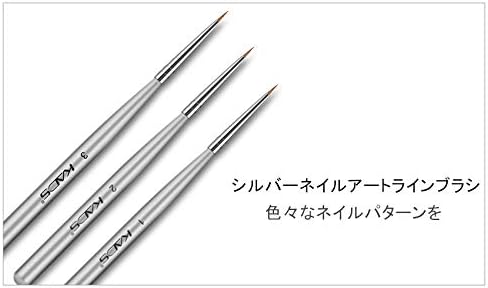 KADS Nail Liner Brushes 3pcs Set Ultra Fine Liner Brush 5.5mm 6mm 8mm Gel Nail Brush Nail Brush Painting Nail Art Tools - NewNest Australia