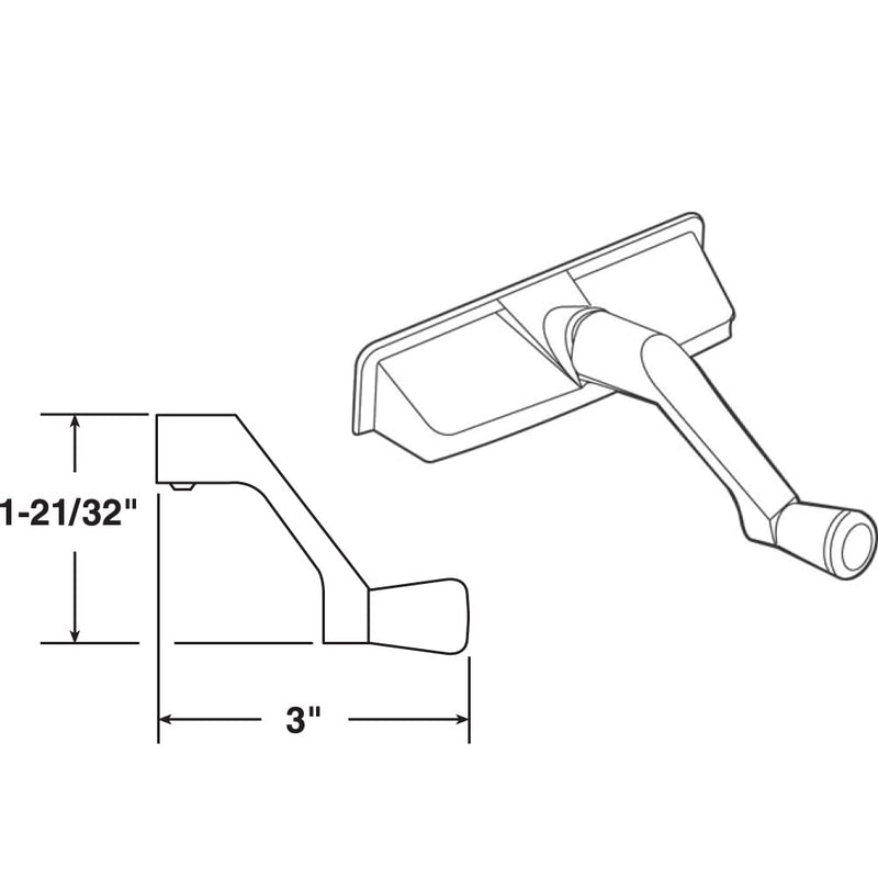 Prime-Line TH 24003 White, Diecast and Plastic, Operator Cover and Crank Handle, 11/32 in. Drive Spline (Single Pack)