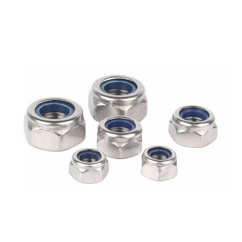 M14-2 Lock Nuts, M14 Nylon Insert Locknuts 304 Stainless Self Clinching Nuts, Bright Finish, Full Thread Nylock Nuts,5Pcs M14(5PCS)