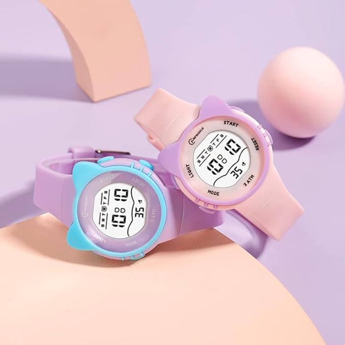 GAWZ JAPAN Children's Digital Wristwatch, Cute Children's Watch, Silicone Strap, Kitty, Cat, Children's Watch, Children's Watch, Kindergarten, School Entrance Celebration, Children's Birthday Gift, - NewNest Australia