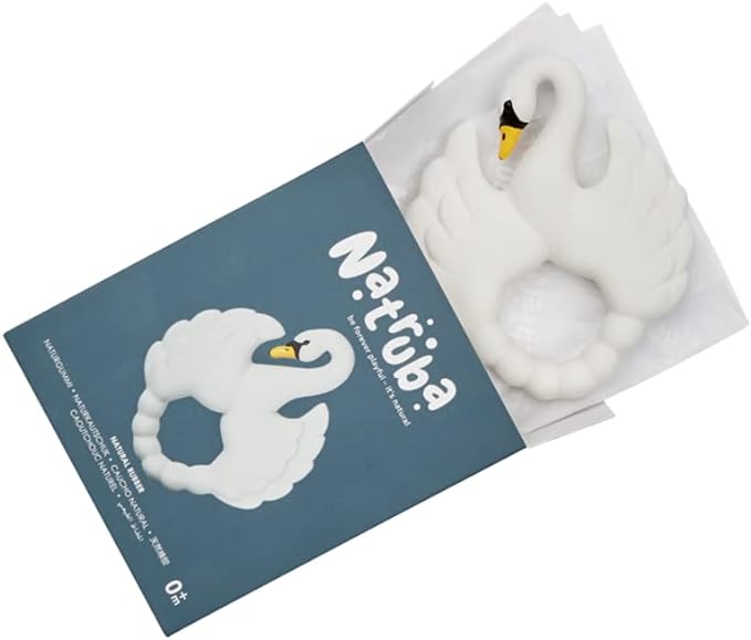 Teether Natruba Swan Swan Natural Rubber Teether Natruba Swan Danish Scandinavian Christmas Present for 0 Years Old and Up Baby Baby Baby Gift - NewNest Australia