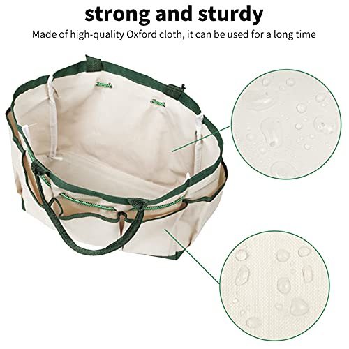 Fdit Garden Tote Bag, Single?Layer Garden Tote Bag Gardening Pruning Tool Storage Oxford Cloth Bag Heavy Duty Tool Storage