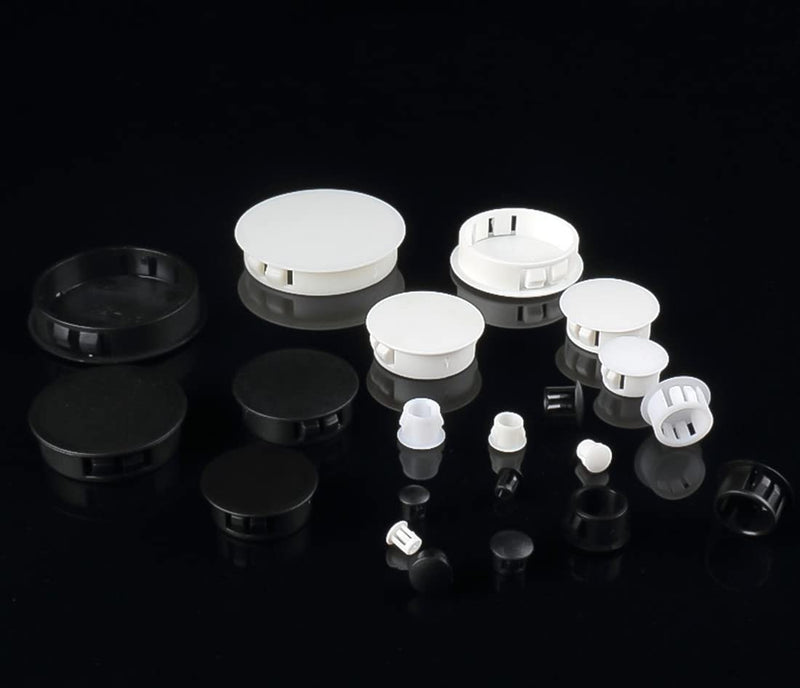 Heyiarbeit 20pcs Hole Plugs 3/4" / 19mm Nylon Plastic Round Snap in Type Locking Hole Tube Furniture Fencing Post Pipe Insert End Caps White Tone 3/4" / 19mm(20pcs)