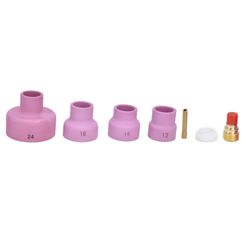 Zerone Welding Torch Accessories Kit, 7Pcs for WP 9 20 25, Ceramic Nozzle +Electrode Holder+PTFE Front Cover(2.4mm) +Connector, Corded Electric, Modern Style