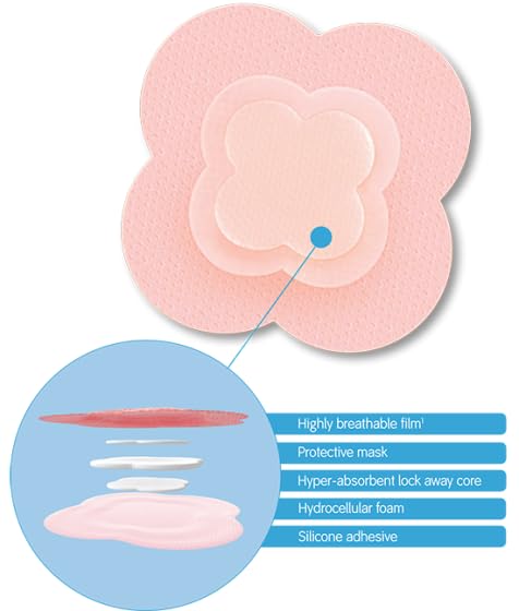 Smith+Nephew ALLEVYN Life Wound Dressing, 5" in X 5" in Box of 10 Medium