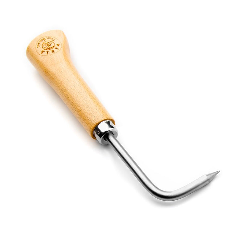 tianbonsai Bonsai Tools Hook 22.5 cm Wooden Handle Stainless Steel Hook Robust Very Firm and Durable Made