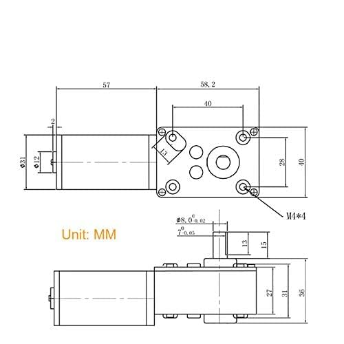 BRINGSMART 12V 16rpm DC Worm Gear Motor 70kg.cm High Torque Turbine Electric Gearbox Motor Self-Locking Reversed Mini Engine Geared Motor for DIY Robot Door Lock Curtain Machine (12V 16rpm) 1