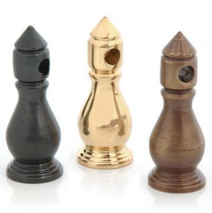 Van Dyke's Restorers Solid Brass Gallery Spindles for Furniture Accents (Single Post or Double Post) Single Post - Center, Antique Brass Single Center Post
