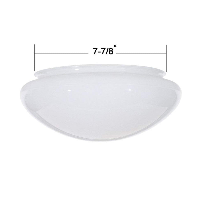 Satco 50-330 9.5-Inch Replacement Mushroom Glass Shade, 7-7/8 Inch Fitter, White (50/330)