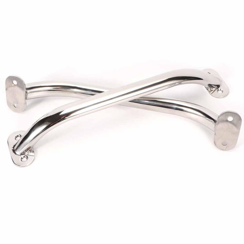 12" Oval Handrail Polished Grab Handle Stainless Steel Handrail for Marine Yacht/RV (2PCS)