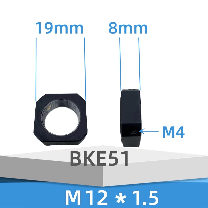 DN12 Lock Nut for Roller Screw，5Pack M12 x 1.5 Hex Nut, 42CrMo Steel, 6H Precision, Phosphated and Lubricated Anti Backlash, Copper Setscrew Included 5
