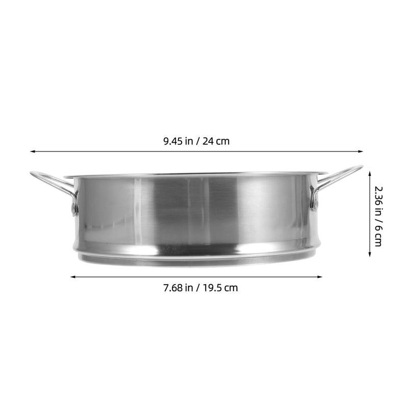 Yardwe Stainless Steel Steamer Basket 9.44 X 7.67 X 2.36 in Food Steamer Grid with Dual Handles Multi-Vent Insert for Dumplings Steamed Buns Vegetables Home Kitchen