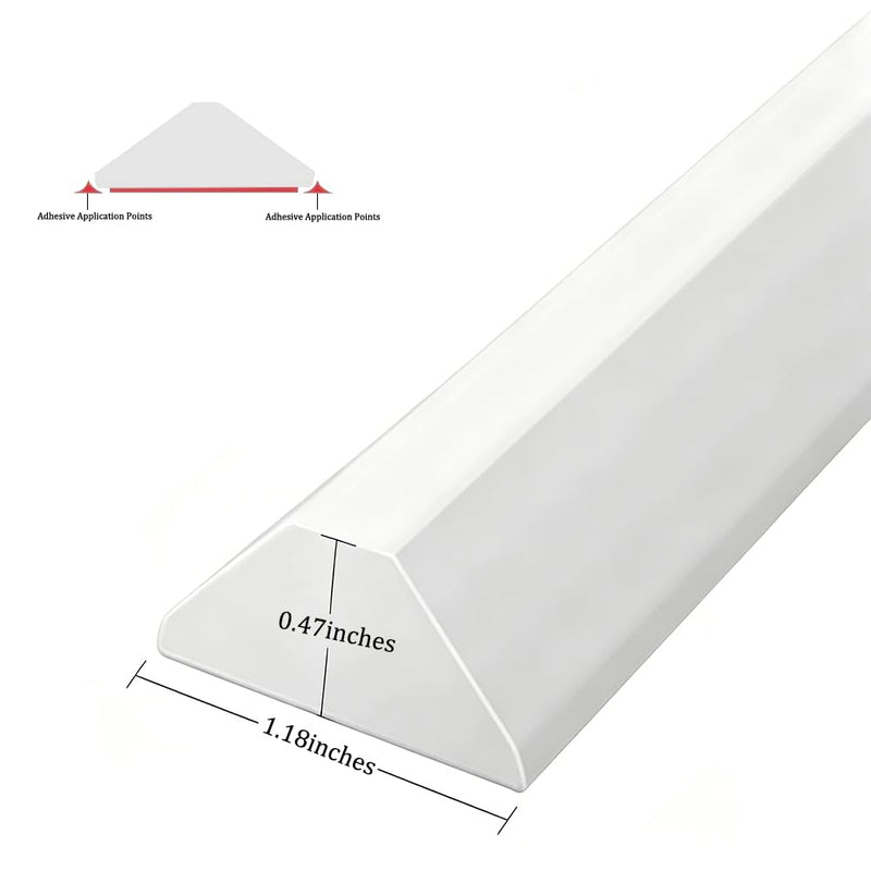 Shower Threshold Water Dam,Self Adhesive Silicone Waterproof Barrier Bathroom and Kitchen Shower Water Stopper Guard for Dry and Wet Separation Caulk Seal Strip Edge Trim (Length：118Inch, Black) Length：118Inch